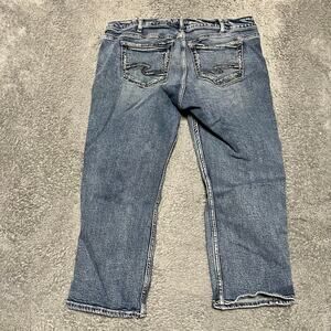 Silver Jeans Womens 34 (38x23.5) Elyse Capri Blue Western Contrast Stitch